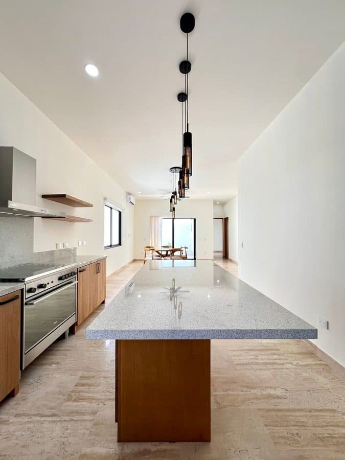 Sala, comedor y cocina abiertos